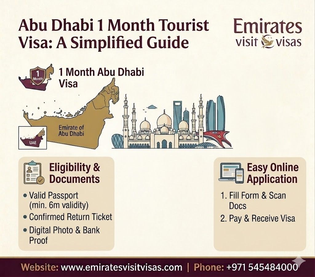 Abu Dhabi Tourist Visa (UAE 30 Days) Price 2026 – Cost, Documents & Apply Online